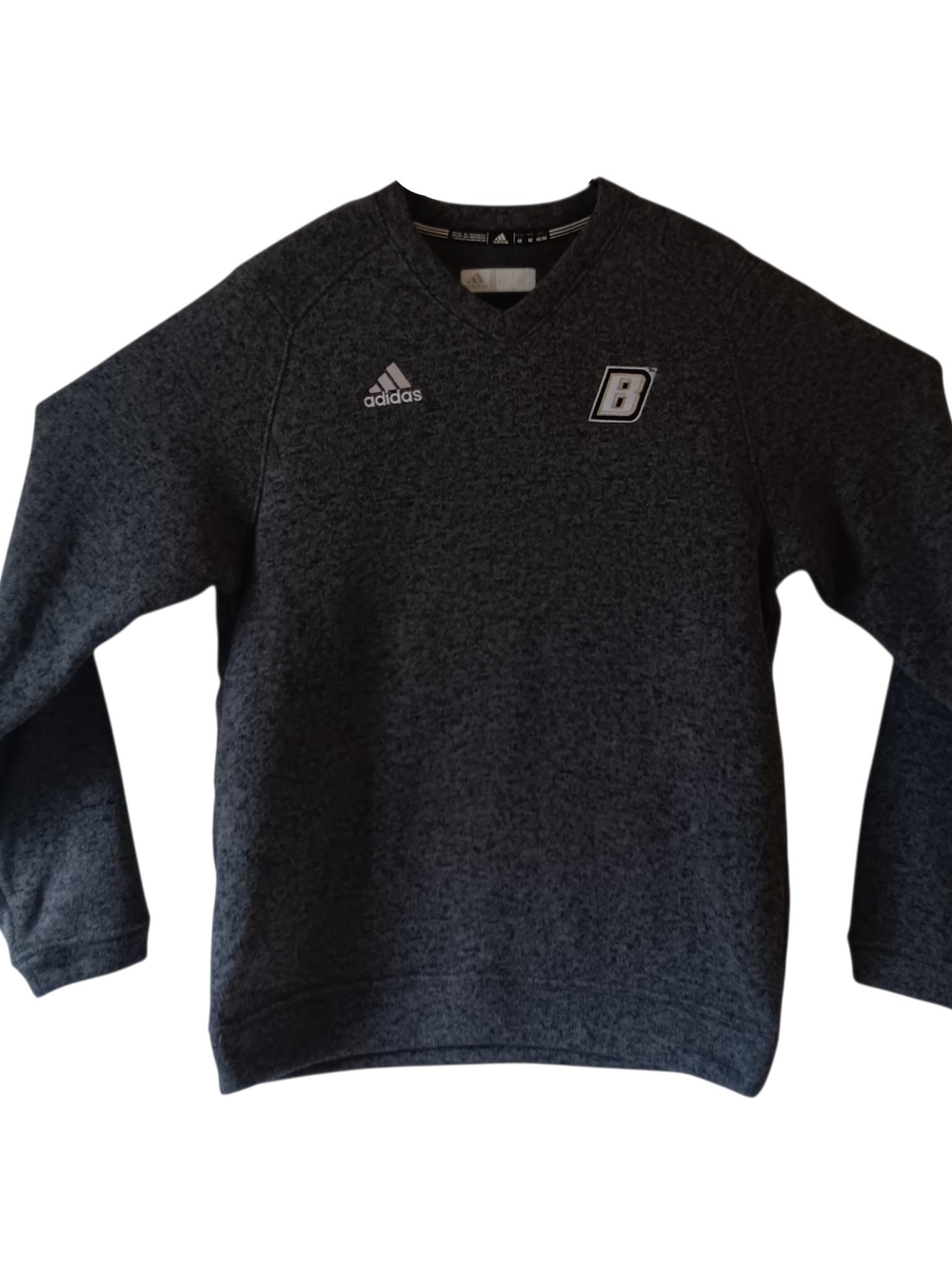 Adidas Byant University mens gray V-neck pullover fleece size M